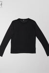 BASERANGE Classic Bamboo Fiber Bamboo Cotton Long Sleeve T-Shirt Series Collection Round Neck Bottoming Shirt France BAS-TOLS-BL-000-BLACK